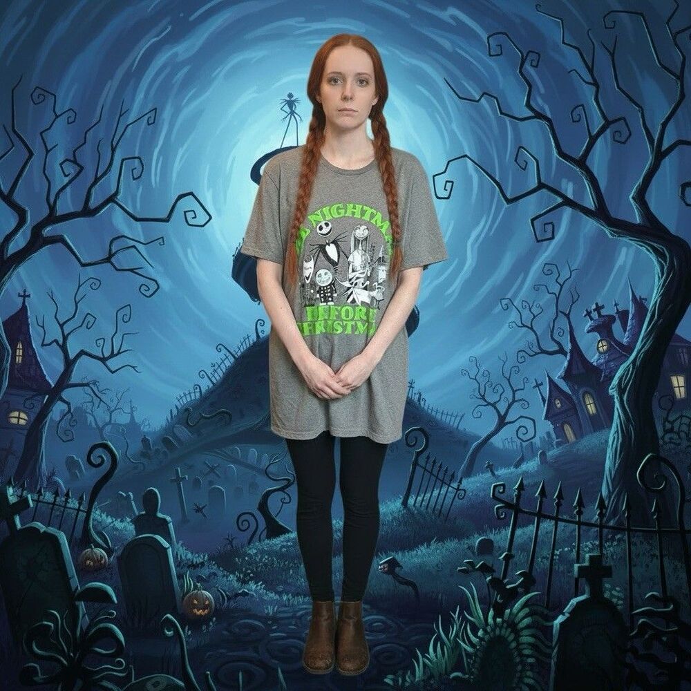 Disney Old Navy Gray "The Nightmare Before Christmas" Graphic Tee Size XXL